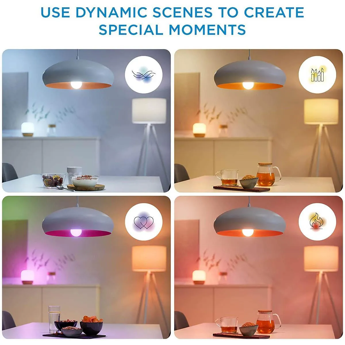 Smart LED strip Light Kit, 13ft, Wifi and Bluetooth Wiz App, RGB and Tunable white, 64 Scenes and Music, 12V