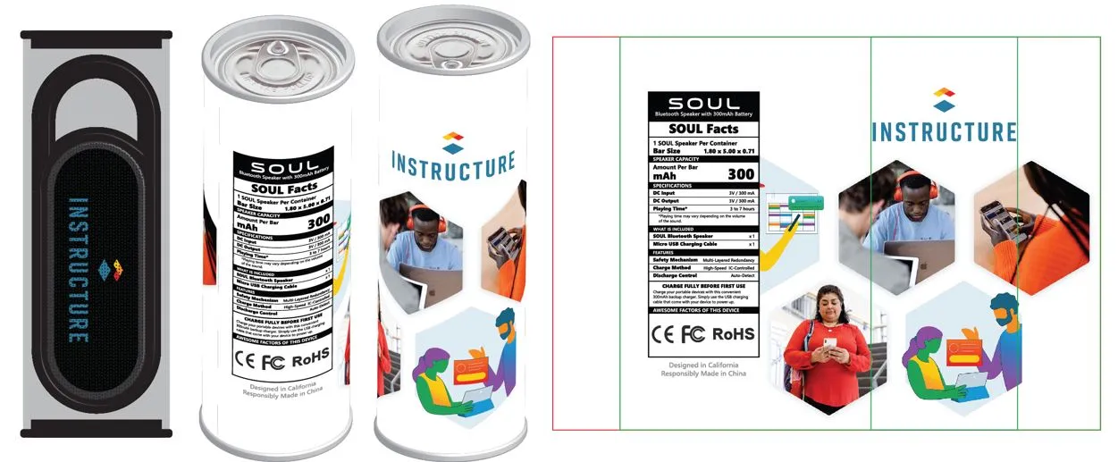 SOUL SPEAKER WITH BRANDED CAN PACKAGING