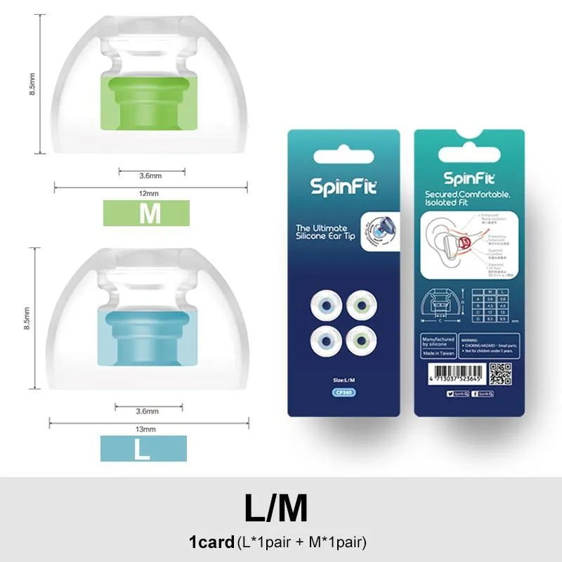 SpinFit CP360 Silicone Eartips for TWS with 4 mm ~ 5.5 mm Nozzle