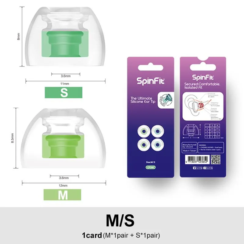 SpinFit CP360 Silicone Eartips for TWS with 4 mm ~ 5.5 mm Nozzle