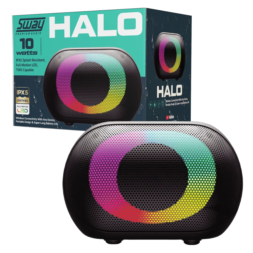 Sway Halo LED IPX5 Splash-Resistant 10W Bluetooth Speaker