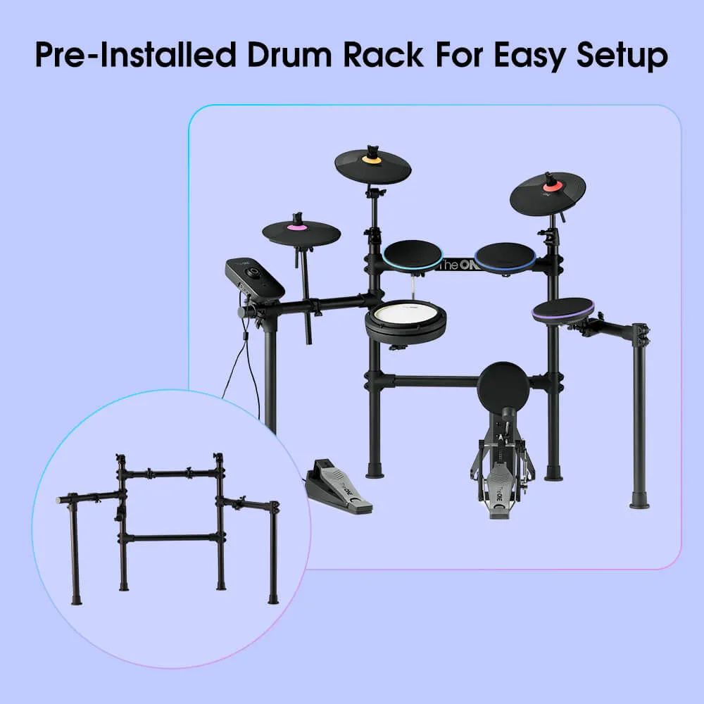 The ONE Polaris Drums, TOD1 Electronic Drum Set, Built-in LED Lights Connected with Drum Learning App