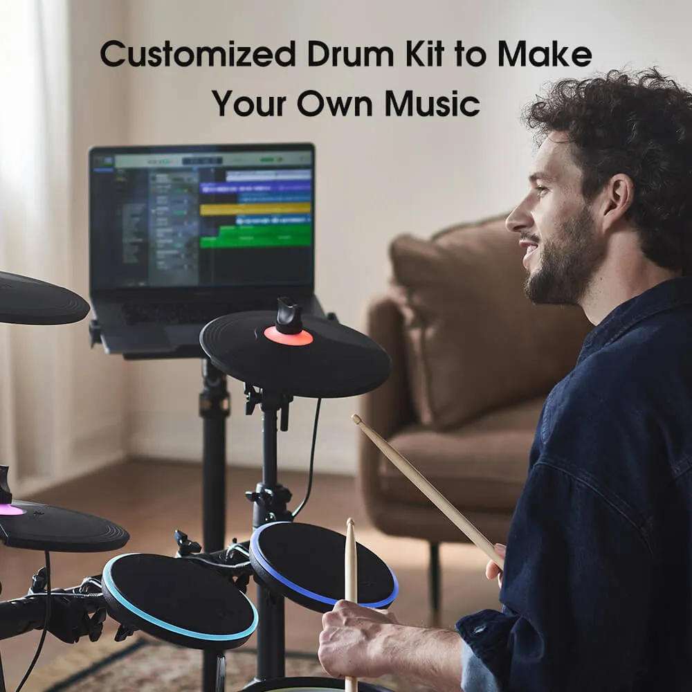 The ONE Polaris Drums, TOD1 Electronic Drum Set, Built-in LED Lights Connected with Drum Learning App