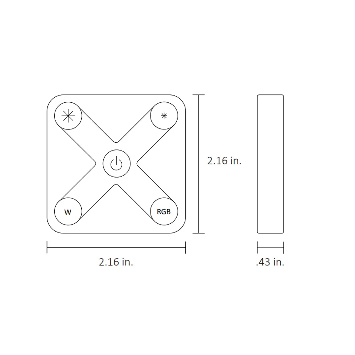 TOUCHDIAL Mini Remote RGB(W) Controller, Single Zone