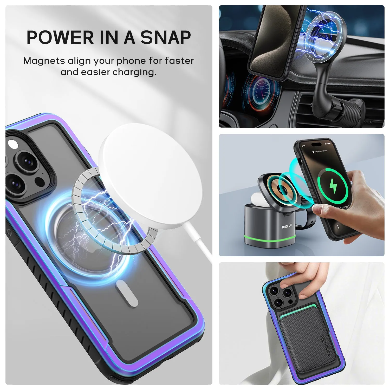 Tough On iPhone 15 Pro Case Iron Shield with MagSafe