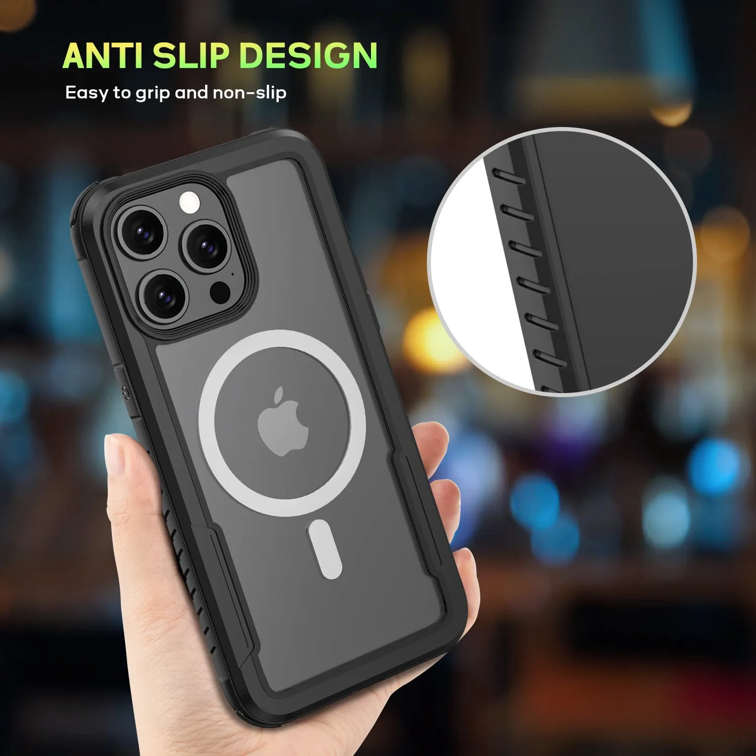 Tough On iPhone 15 Pro Case Iron Shield with MagSafe