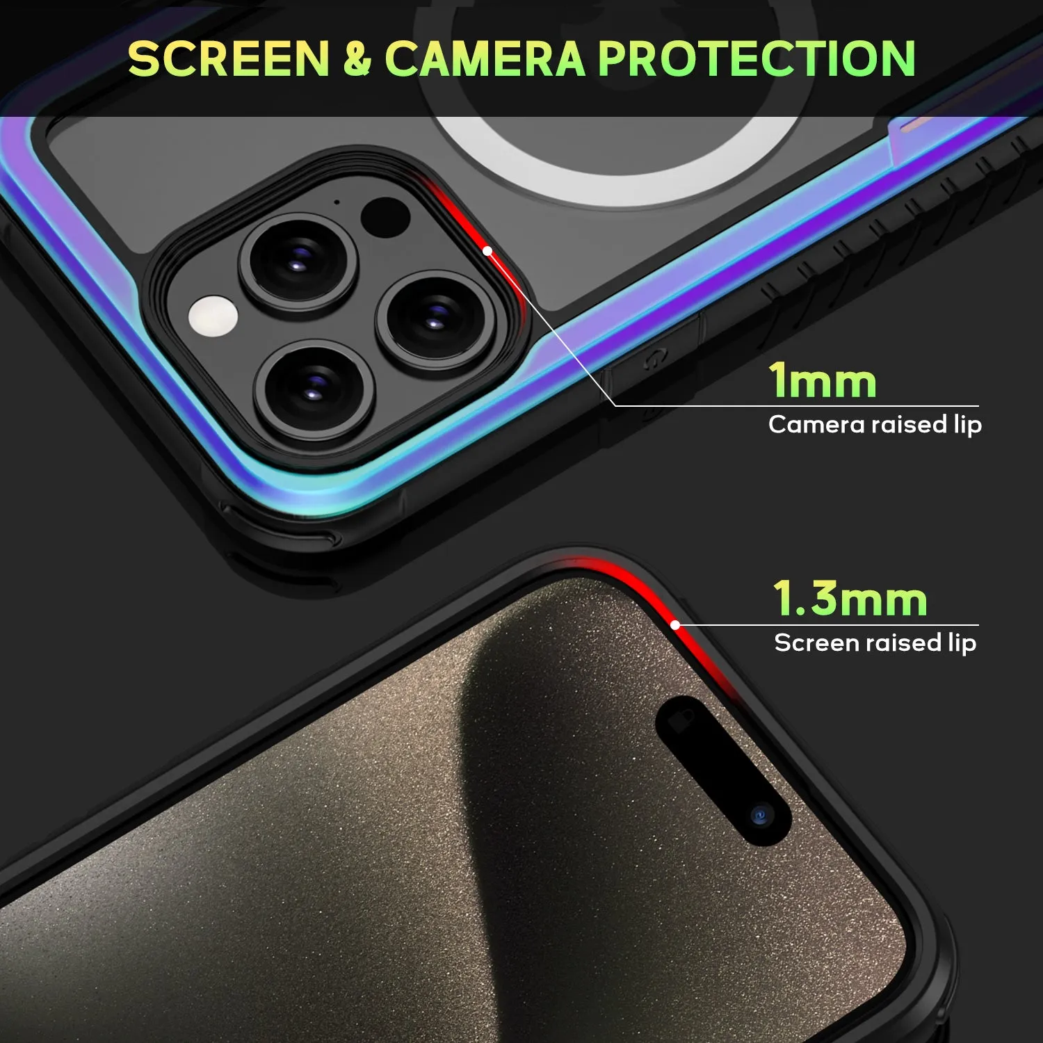 Tough On iPhone 15 Pro Case Iron Shield with MagSafe