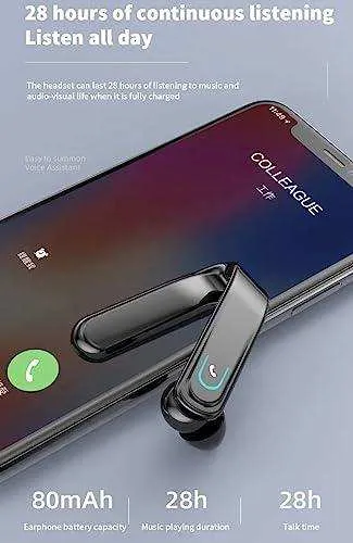 TUTT Right Ear Hook with Microphone BT 5.1 EDR Handsfree Earphones Single Ear Hook HD Call Business | Driving | 15 Hrs Call and Music | iOS Android