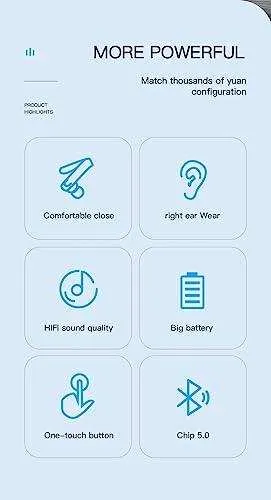 TUTT Right Ear Hook with Microphone BT 5.1 EDR Handsfree Earphones Single Ear Hook HD Call Business | Driving | 15 Hrs Call and Music | iOS Android