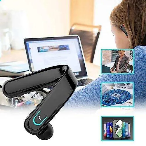 TUTT Right Ear Hook with Microphone BT 5.1 EDR Handsfree Earphones Single Ear Hook HD Call Business | Driving | 15 Hrs Call and Music | iOS Android