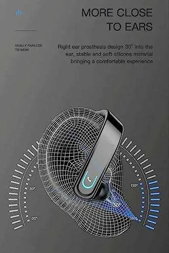 TUTT Right Ear Hook with Microphone BT 5.1 EDR Handsfree Earphones Single Ear Hook HD Call Business | Driving | 15 Hrs Call and Music | iOS Android