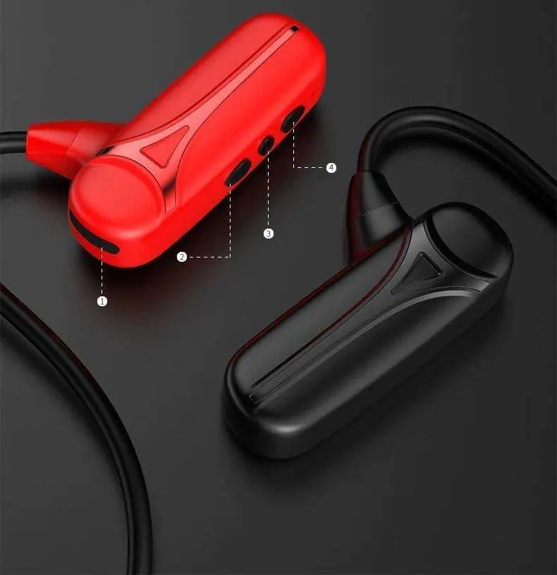 TUTT Sports Earphones Bluetooth Headphones with ENC Microphone Bone Conduction Wireless Headset for Workouts and Running, 10 Hours of Music, Casque sans fil à Conduction osseuse