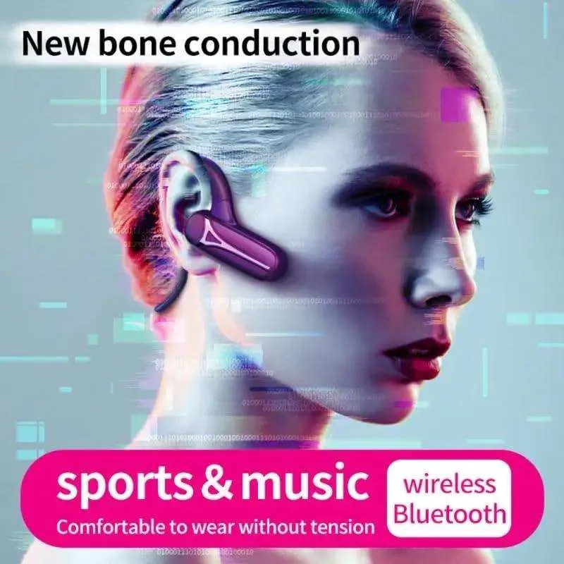 TUTT Sports Earphones Bluetooth Headphones with ENC Microphone Bone Conduction Wireless Headset for Workouts and Running, 10 Hours of Music, Casque sans fil à Conduction osseuse