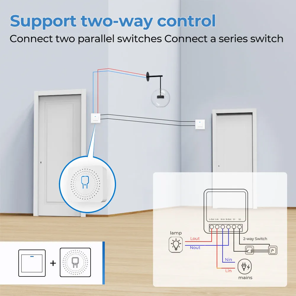 Tuya 2 Way 1 2 3 4 Gang 1/2/3/4 CH DIY Switch Mini Bluetooth Wifi Smart Circuit Breaker For Alexa Google Home Smart Life App