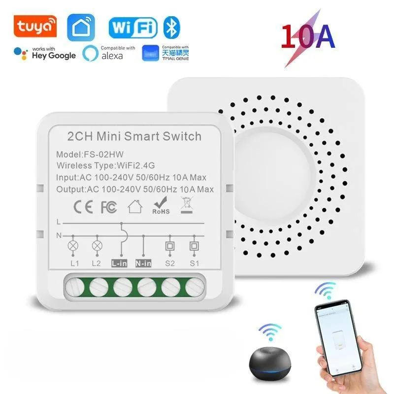 Tuya 2 Way 1 2 3 4 Gang 1/2/3/4 CH DIY Switch Mini Bluetooth Wifi Smart Circuit Breaker For Alexa Google Home Smart Life App