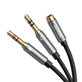 UGREEN Headphone Mic Splitter 3.5mm Jack Audio Mic Adapter Aux TRRS