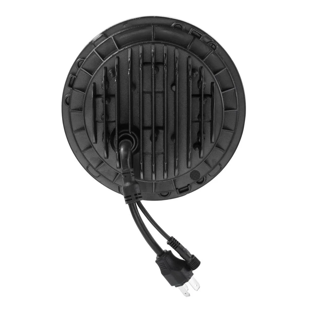Upgraded 7 Inch Round LED Headlight with RGB Halo Ring for Jeep Wrangler JK TJ LJ