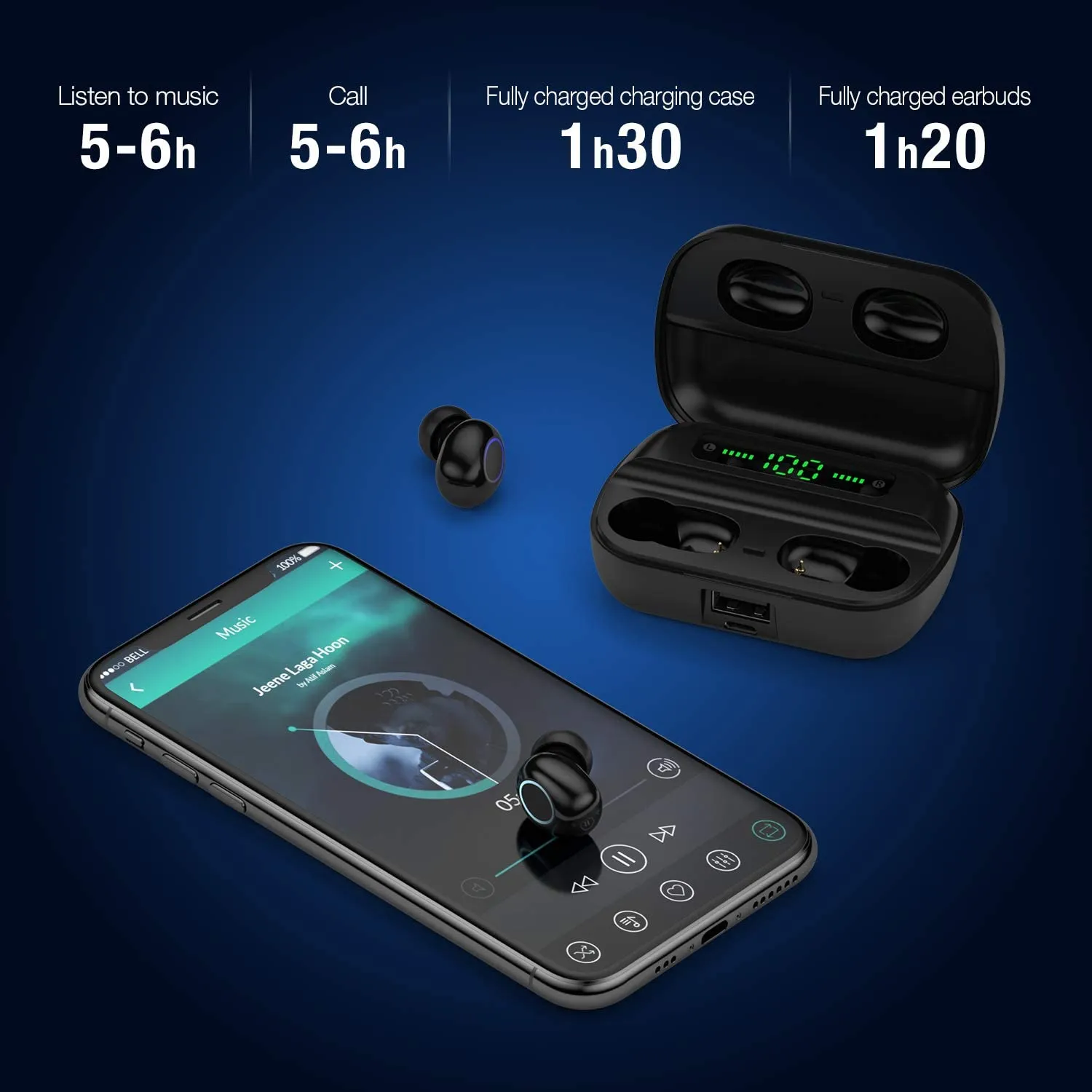 Waterproof Wireless Bluetooth Earbuds in-Ear Headphones with Microphone