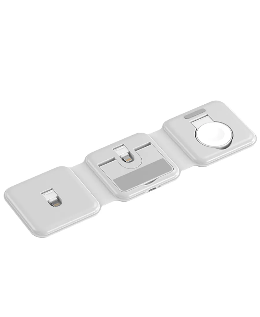 White Foldable 3-in-1 Charging Station