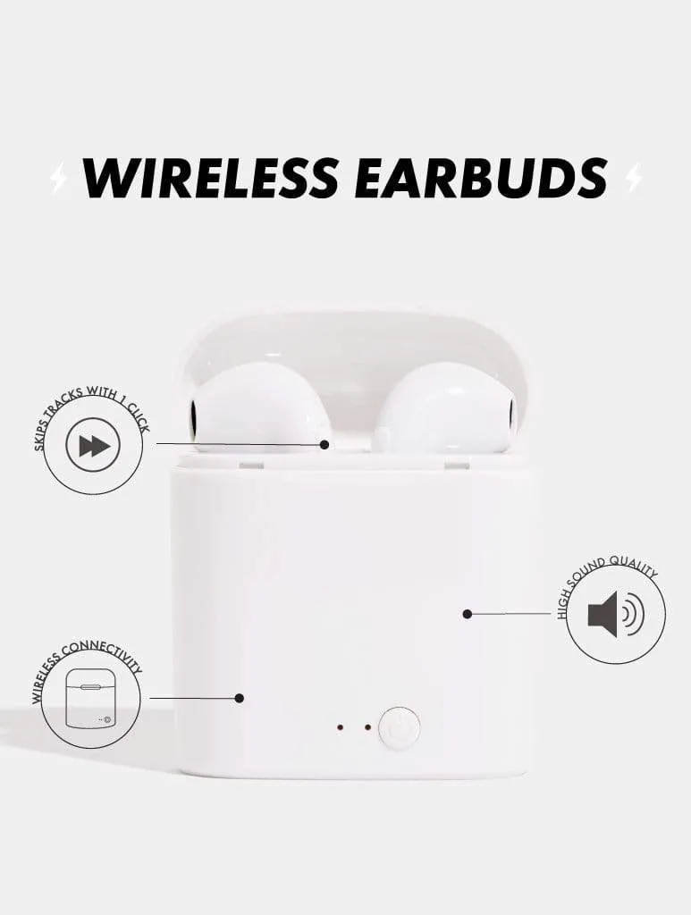 White Wireless Earbuds