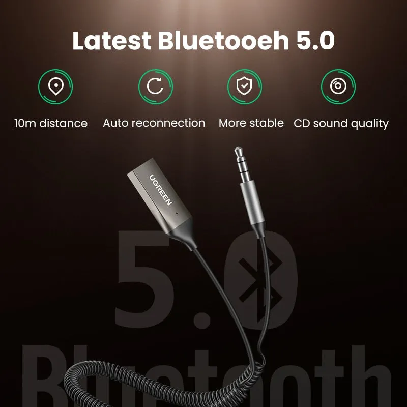 Wireless Car Bluetooth Aux Adapter Receiver - USB to 3.5mm Jack