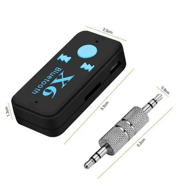 X6 Car Bluetooth Handsfree Audio Receiver Adapter Support TF Card