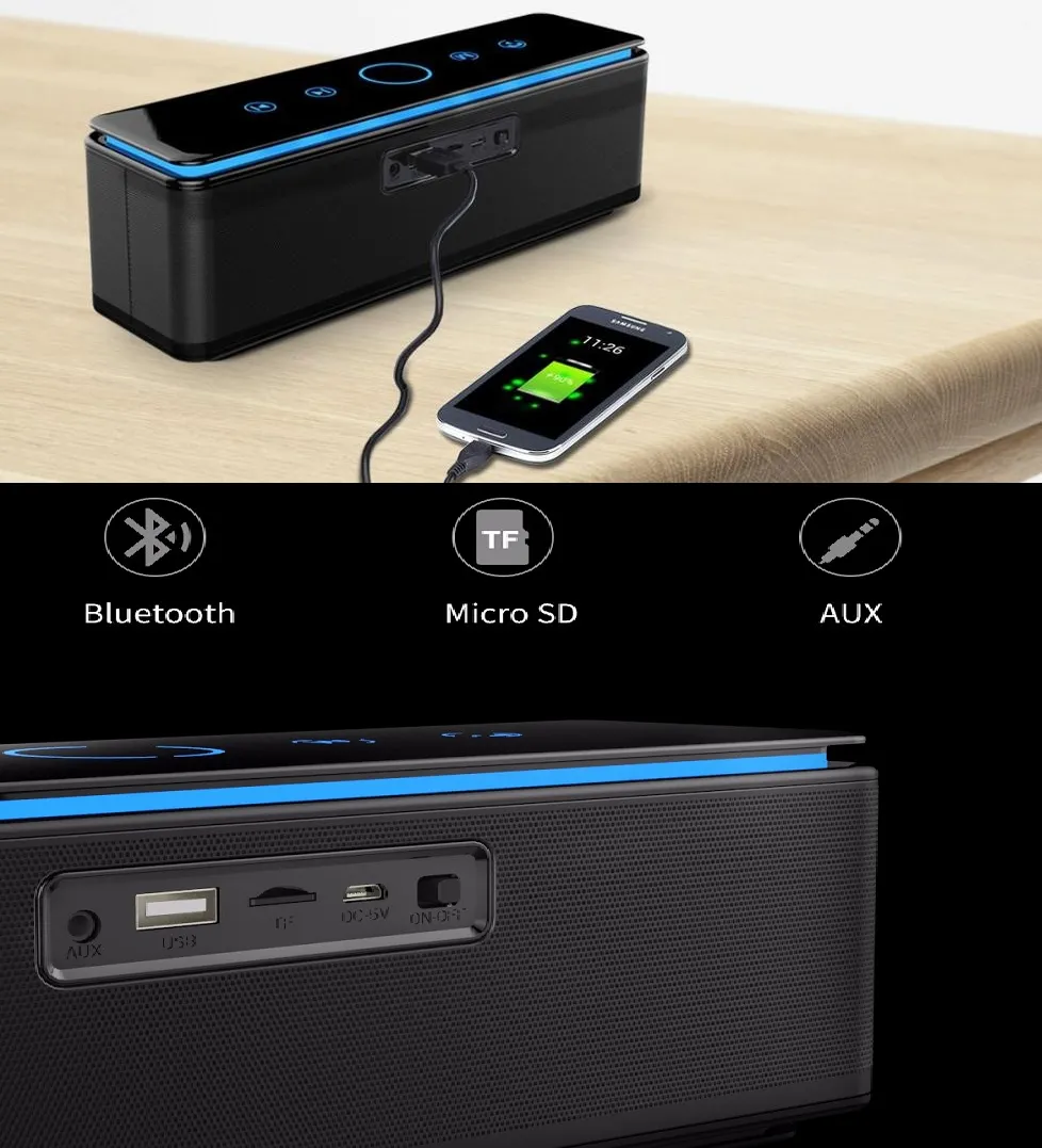 Zealot S7 Premium Bluetooth Speaker 3D Bass Stereo Water Resistant IPX5 With Power Bank And App Control
