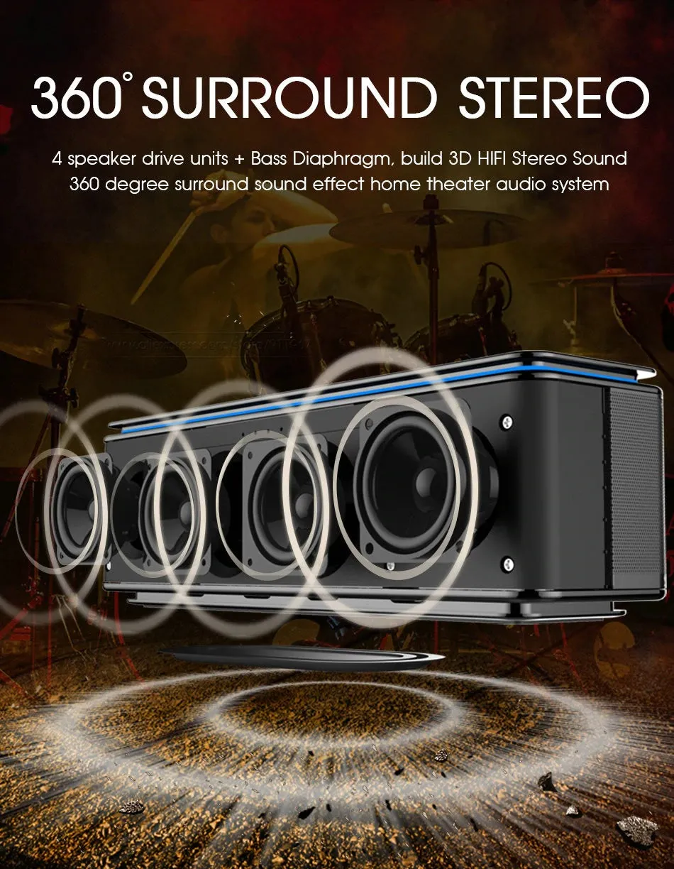 Zealot S7 Premium Bluetooth Speaker 3D Bass Stereo Water Resistant IPX5 With Power Bank And App Control
