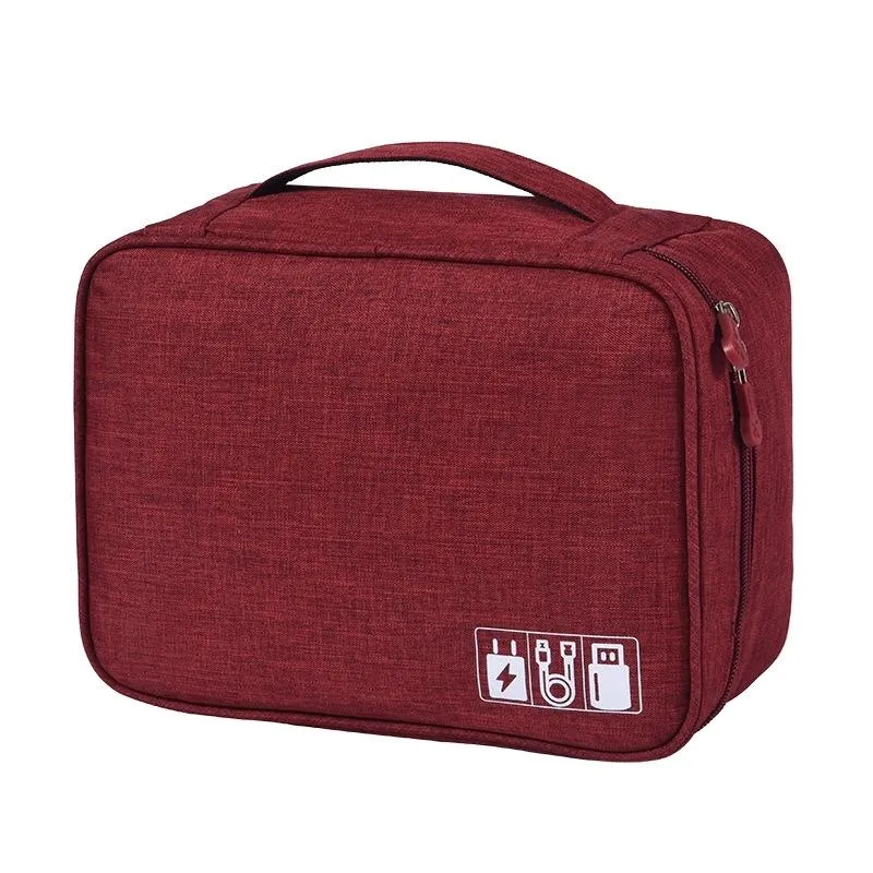 Zippered Cable Compartment Bag for Electronics Storage