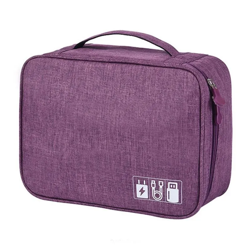 Zippered Cable Compartment Bag for Electronics Storage