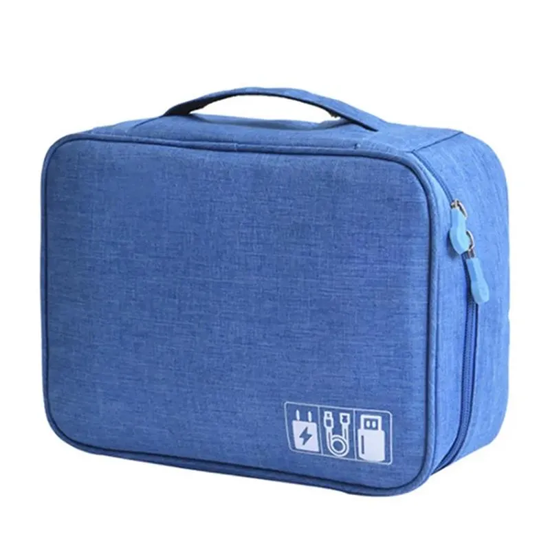 Zippered Cable Compartment Bag for Electronics Storage